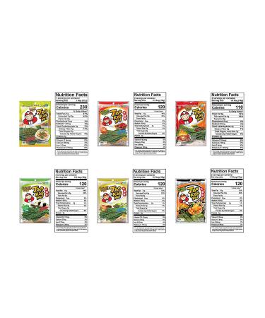 Peaceful Squirrel Variety Tao Kae Noi Thai Crispy Seaweed 6-Pack - Healthy On-The-Go Nori Snacks for Kids & Adults | Omega-3s, Fiber, Antioxidants, Vitamin B12 | 6 Flavors | 6 Bags, 1.2 oz - Buy Online on SooperMarket.com