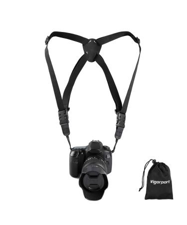 Camera Harness Strap,Cross Shoulder Quick Release Straps for Binoculars, Rangefinders,Harness Strap Compatible with Canon, Nikon, Sony and DSLR SLR Cameras-Black