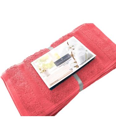 Cotton & Calm Exquisitely Fluffy 100% Cotton Wash Cloths Set - 12 Pack Coral Washcloths - 13x13 inches Face Towel for Hand, Gym & Spa - Buy Online on SooperMarket.com