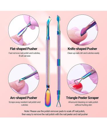 Melodysusie 4-in-1 Acrylic Nail Clippers Set - Stainless Steel Nail Tip Cutter, Cuticle Trimmer & More | Rainbow Purple Nail Art Kit - Buy Online on SooperMarket.com