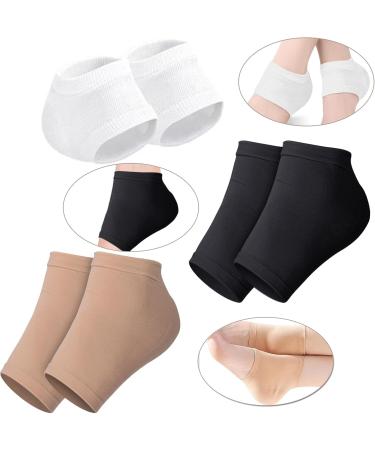 3 Pairs Gel Heel Protectors Padded Heel Socks Heel Support for Plantar Fasciitis Silicone Moisturizing Socks Ventilate Gel Socks for Open Toe Care Skin Cracked Heel Men Women - Buy Online on SooperMarket.com