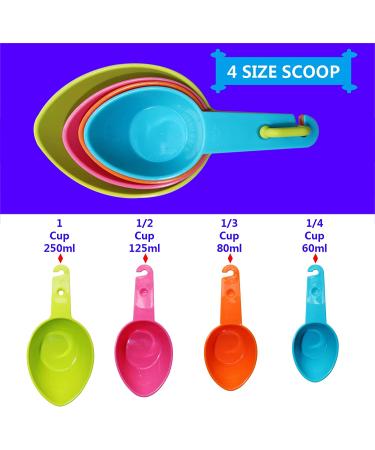 Rypet Pet Food Scoop Set - Measuring Cups and Spoons for Dog, Cat, and Bird Food - Set of 4 (Random Color) - Buy Online on SooperMarket.com