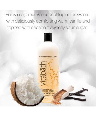 Vitabath Heavenly Coconut Creme Bubble Bath - 33.8 fl oz | Aromatherapy Relaxing Soak for Men & Women | Moisturizing & Nourishing Bubbly Bath Formula | All Skin Types - Buy Online on SooperMarket.com