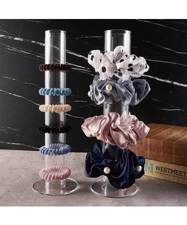 Pangkeep 2Pcs Acrylic Scrunchie Holder,Hair Tie Organizer,Scrunchy Display Stand,Bowknot Accessory Organizer for Teen Girls? General style
