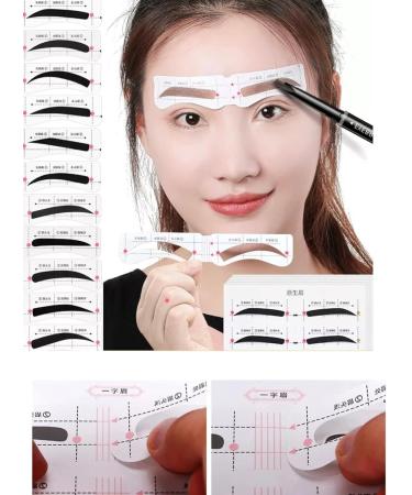 12 Style/Shape Self-Adhesive Eyebrows Stencil - 26 Pcs. Per Pad for Perfect Eyebrow Shaping - Buy Online on SooperMarket.com