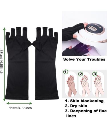 KASESSS 3 Pairs UV Gloves for Gel Nails Fingerless UV Protection Gloves Nail Art Anti UV Gloves Lightweight Nail Gloves UV Protection UV Lamp Gloves for Protect Hands from UV Light Lamp Dryer - Buy Online on SooperMarket.com