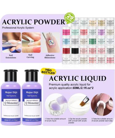 DouborQ Acrylic Nail Kit with Electric Nail Drill, UV Nail Lamp, 29 Color Acrylic Powder Starter Set - Complete Nail Art Supplies for Beginners - Buy Online on SooperMarket.com