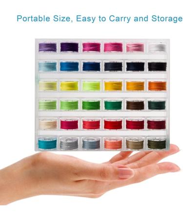 BetyBedy 36Pcs Bobbins and Sewing Threads with Bobbin Case - Pre-Wound Bobbins Set for Multiple Sewing Machines - Standard Size, Assorted Colors - Plastic - Buy Online on SooperMarket.com