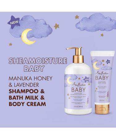 Shea Moisture Baby Care Set - Relaxing Nighttime Shampoo Bath Milk & Body Cream for Delicate Skin | Manuka Honey & Lavender | International Shipping - Buy Online on SooperMarket.com