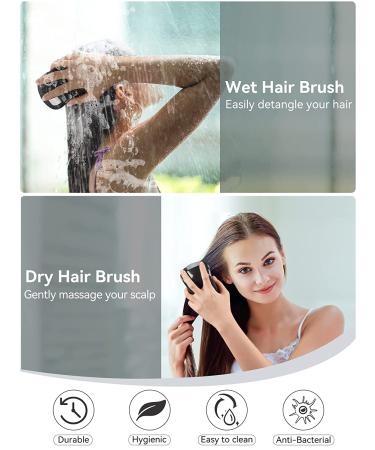 HEETA Detangling Hairbrush for Fine, Fragile, Color-Treated Hair - Knot-Free Hairbrush for Curly, Natural, Straight, Wet or Dry Hair - Ideal for Men, Women, Kids, and Pets - Black - Buy Online on SooperMarket.com