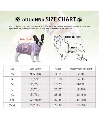 oUUoNNo Recovery Suits for Dogs Cats Surgical Recovery Suit for Female Male Abdominal Wounds Spay or Skin Diseases Cone E-Collars Alternatives Anti-Licking Pet Vest Post Surgery (XXXL Purple stripe) XXXL Purple stripe - Buy Online on SooperMarket.com