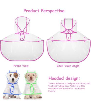 Petcute 6XL Pink Waterproof Dog Raincoat - Breathable & Transparent Hooded Coat for Medium & Large Dogs - Buy Online on SooperMarket.com
