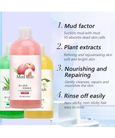 350ml Rubbing Mud for Skin - Mud Rubbing Artifact Mud Scrub Cream Rubbing Mud Gel Mud Rub Exfoliating Mud Run Scrub Cream Skin Cleansing Gel Mud Rub Gentle Exfoliation for Whole Body (Peach) - Buy Online on SooperMarket.com