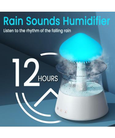 Rain Cloud Humidifier with Remote & Waterfall Lamp - White Noise & Rain Sounds for Bedroom Desk - Air Humidifier - Buy Online on SooperMarket.com