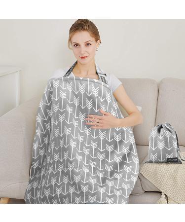 Yoofoss Silent Scarf & Cotton Shut-Up Apron - Multi-Purpose Breastfeeding Cover Privacy Screen & Nut Cover Cloth (100x65 cm Gray) - International Shipping Available - Buy Online on SooperMarket.com