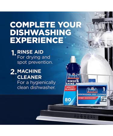 Bundle of Finish Ultimate Plus Infinity Shine Dishwasher Tablets | 73 Dishwasher Tabs | For Unbeatable* Clean & Diamond Shine + Finish Dishwasher Cleaner Rinse Aid | Scent : Lemon | Size : 400ml - Buy Online on SooperMarket.com