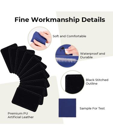 Laserable Leatherette Rectangular Patch 3 x 2 Self Adhesive Black to Silver - 10-Piece Pack for Glowforge, DIY Home Decor & Apparel - Buy Online on SooperMarket.com