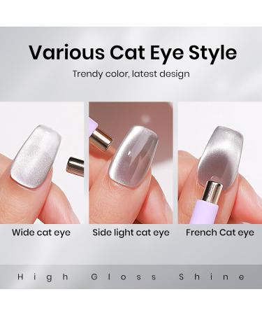 MIZHSE Cat Eye Gel Nail Polish 12mL - Silver Moonlight Glitter UV LED Soak Off for Nail Art & DIY Manicure - Buy Online on SooperMarket.com