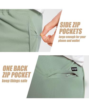 Maamgic Men's Mint Sweat Shorts - Above Knee Workout Gym Shorts with Zipper Pockets (Size Large) - Buy Online on SooperMarket.com