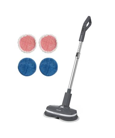 AirCraft PowerGlide Dark Grey Cordless Rechargeable Hard Floor Cleaner and Polisher With 4 Cleaning Pads for Hard Floors Wood Tiles and Laminate