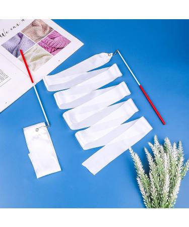 Grevosea 4pcs Gymnastics Dance Ribbons with 30cm Wand - White Rhythmic Gymnastics Equipment for Kids Talent Shows - 78.74inch Streamers - Buy Online on SooperMarket.com