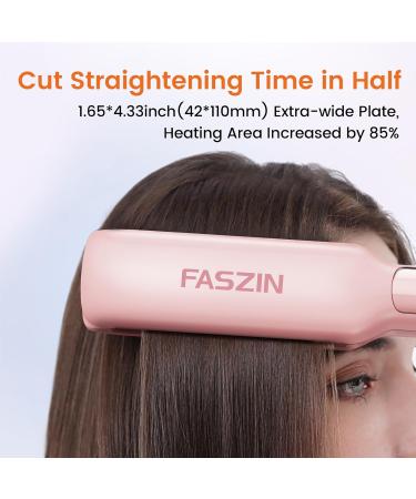 Professional Hair Straightener - 1.65" Titanium Flat Iron with 30s Rapid Heat 10 Temp Levels (260-450 ) LED Display - Pink - Buy Online on SooperMarket.com