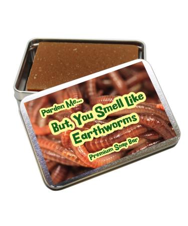 Gears Out You Smell Like Earthworms Soap Bar Anglers Gag Gift for Outdoor Lovers Coffee Soap for Adults Unisex Stocking Stuffers for Men Hunting Fishing Humor