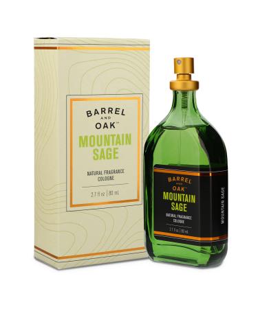 Barrel and Oak - Natural Fragrance Cologne Cologne for Men Eau de Cologne Essential Oil-Based Scent Cedar & Patchouli Blend Subtle Earthy Fragrance Paraben Free Vegan (Mountain Sage 2.7 oz) Mountain Sage 2.7 Fl Oz (Pack of 1)