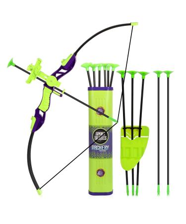 Sport Series Archery Shooting Set, Bow & Arrow Toy, Basic Archery Set Outdoor Hunting Game, Bow and Arrow for Kids Boys Girls, Include Shoulder-strapped Quiver and 12 Suction Cup Arrows Green