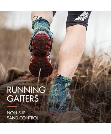 AONIJIE Low Trail Gaiters: Reflective Ankle Gators for Triathlon, Marathon, Hiking - Black/Green - Buy Online on SooperMarket.com