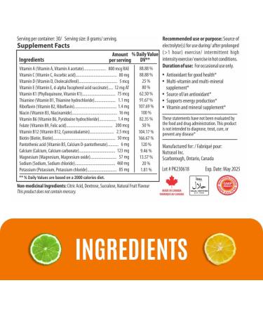 NUTRASOL Advance Electrolytes w/Key Nutrients Minerals & Vitamins | Antioxidant | Pre&Post Workout Hydration Solution | Boost Energy | Helps Body Hydrate During Physical Activities - Buy Online on SooperMarket.com