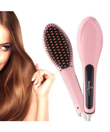 Hair Straightener Brush Detangling Styling Digital Comb Ceramic Quick Heating Straightening Irons Brushes