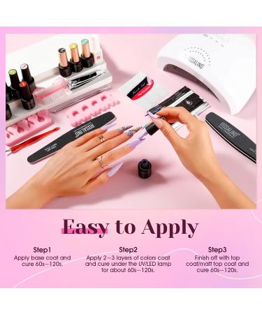 ROSALIND Gel Nail Polish Kit - 48W UV Light 60 Colors Base & Top Coats - DIY Nail Art Starter Set for Christmas - Buy Online on SooperMarket.com