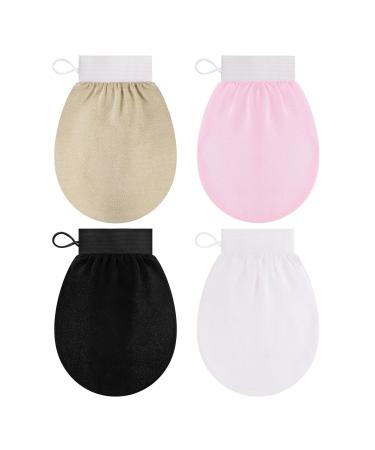 4 Pieces Body Exfoliating Gloves Deep Exfoliating Mitt Bath Exfoliating Scrubber Skin Exfoliator Gloves for Shower  Body Exfoliate  Dead Skin Remover