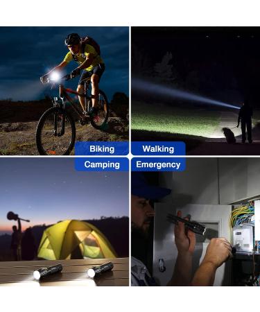 RECHOO Tactical Flashlights 2 Pack - Bright Zoomable LED Flashlights with High Lumens and 5 Modes for Emergency, Camping, Outdoor Use - Buy Online on SooperMarket.com