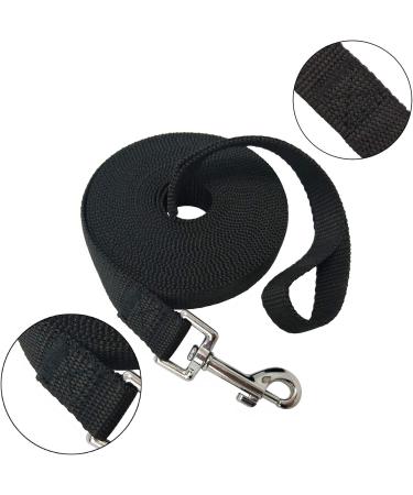 Nylon Training Dog Leash for Small Medium Large Dogs - 20ft Long Obedience Recall Lead for Camping - Black - Buy Online on SooperMarket.com