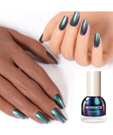 Chameleon Nail Polish - Holographic Glitter Nail Polish - Shimmer Chrome Nail Art Varnish - Quick Dry Nail Varnish - Long-lasting Nail Polish for Manicure DIY at Home - No Need Baking green - Buy Online on SooperMarket.com