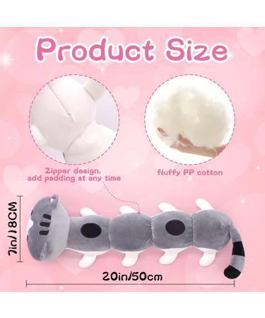 Desdfcer Long Cat Plush Pillow - Cute Stuffed Animal Toy for Kids - Grey-1 - Buy Online on SooperMarket.com