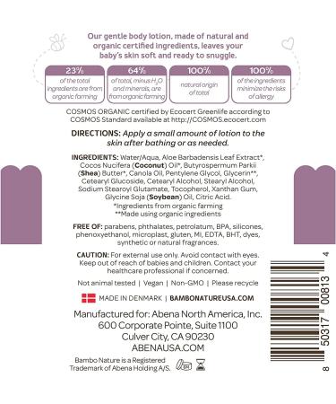Bambo Nature Snuggle Time Body Lotion 16.9 fl oz - Natural Moisturizer for Baby & Sensitive Skin - Buy Online on SooperMarket.com