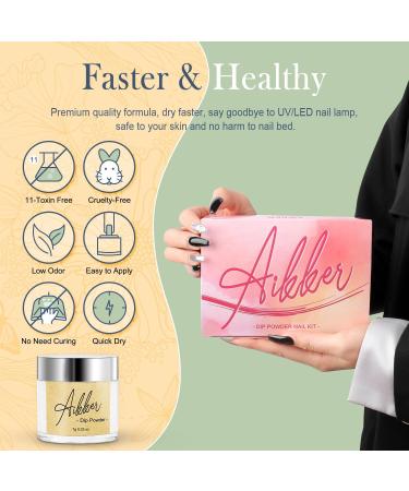 Aikker 20 Spring Colours Dip Powder Nail Kit - 27 Pcs Glitter Purple Pink Orange Acrylic Dipping Powder Set with Base Top Coat Activator - French Nail Art Manicure AK33 - Buy Online on SooperMarket.com