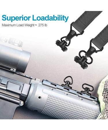 Bengor 4 Pack QD Sling Swivels 1.25 Loop + D-Loop Set - Quick Disconnect Push Button for Two Point Sling Mount - Buy Online on SooperMarket.com