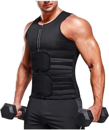Kumayes Men's Sauna Sweat Vest - Neoprene Fitness Corset & Shapewear | XXL Black for Weight Loss & Belly Slimming - Buy Online on SooperMarket.com