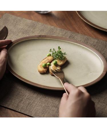Serving Plates Fish Plate Ceramic Household Steamed Fish Plate Ceramic Tableware Large Oval Dinner Plate Restaurant Kitchen Retro Flat Plate for Appetizer Dinner and Desserts (Size : CH) Small - Buy Online on SooperMarket.com
