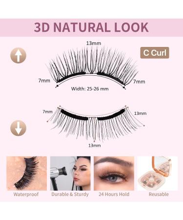Buy 4D Magnetic Eyelashes Without Eyeliner | Reusable Dual Magnetic Lashes with Applicator - Easy to Wear & Natural Look - Buy Online on SooperMarket.com