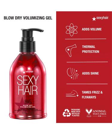 SexyHair Big Blow Dry Volumizing Gel - 8.5 fl oz | Adds Volume & Hold | Up to 72 Hours Humidity Resistance | For All Hair Types - Buy Online on SooperMarket.com