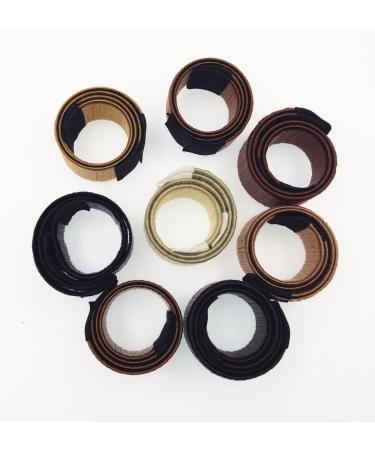 JZK Set of 8 Hair Bun Styling Tools - Donut Hair Bun Maker for Women & Girls | 8 Colors - DIY Hair Accessories - Buy Online on SooperMarket.com