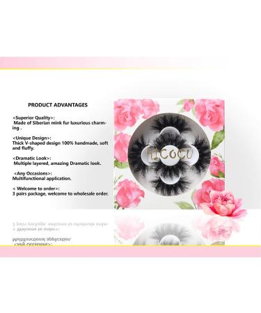 HICOCU 25mm Mink Lashes - 3 Pairs Set for Dramatic 3D Long Volume Look - Buy Online on SooperMarket.com