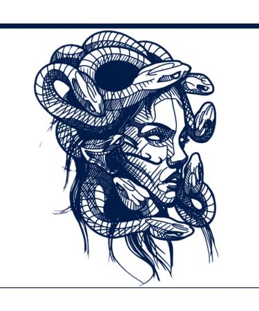 Dopetattoo Lasting 1-2 Weeks Medusa Tattoo Temporary Tattoos Semi Permanent Tattoo Arm Tattoo Leg Tattoo Back Tattoo Temporary Tattoo for Women Men (4 Sheets)