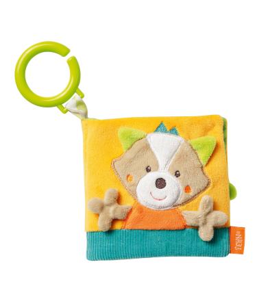 Fehn F hbuch Fuchs - Buggybuch made of fabric with forest animal motifs - baby toys book with squeaky rasp paper and mirror - baby book 8 pages - fabric book for babies and toddlers from 0+ months