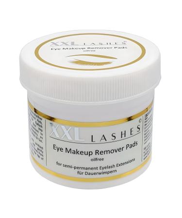 XXL lashes eyes and face protein remover pads super fine lint-free pre-moistened especially for eyelash extensions eyes make-up remover pads for eyelash and brow extensions 75 pcs.